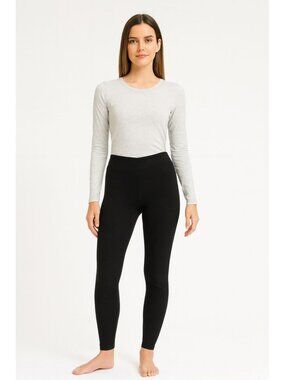 Vintage Alaia Italy Black Wool High-Waisted Pull On Leggings Size S